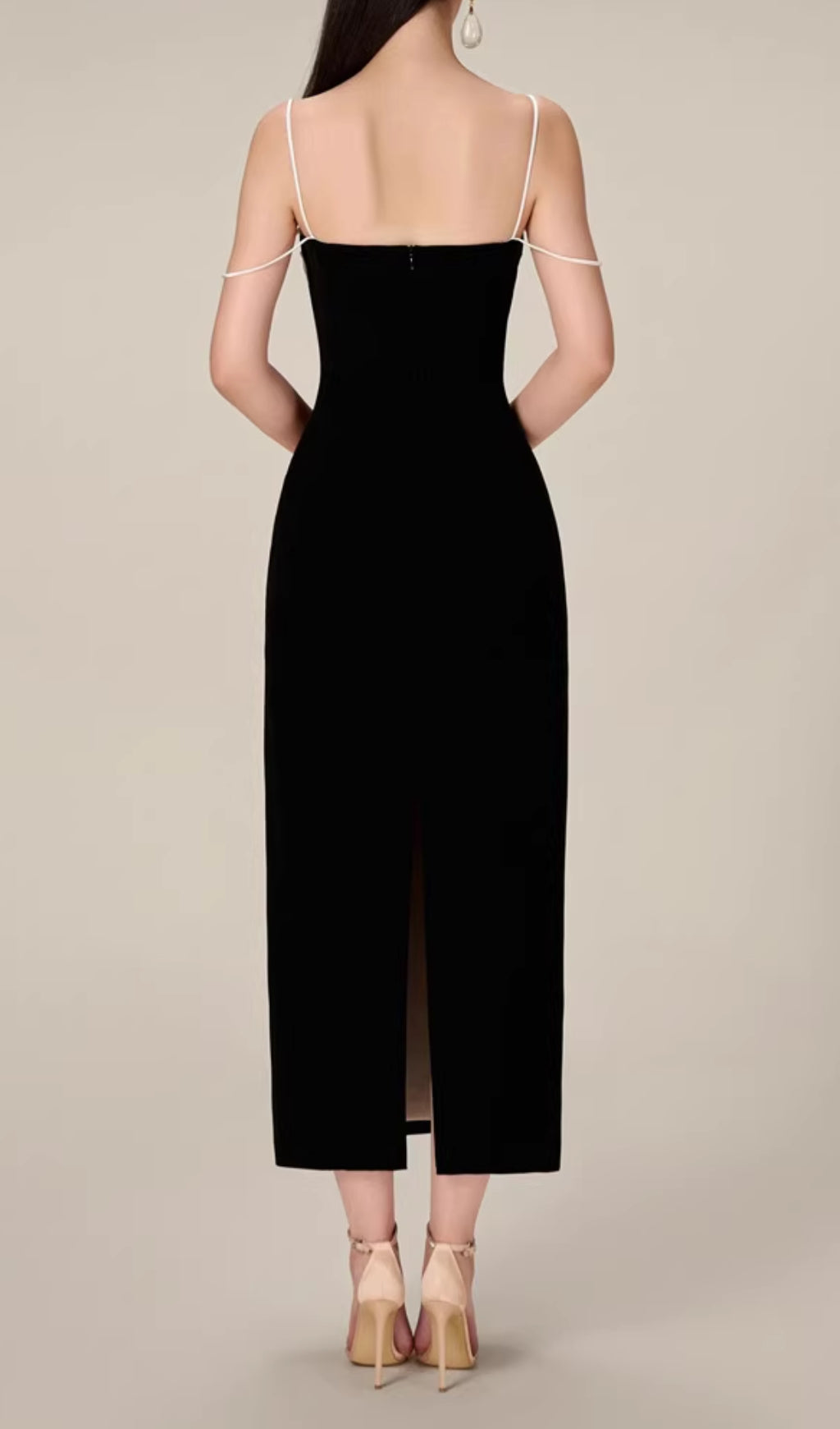 Emilia Black Knot Midi Dress Rose Lee Dress