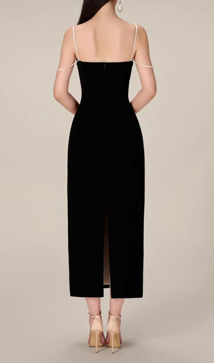 Emilia Black Knot Midi Dress Rose Lee Dress