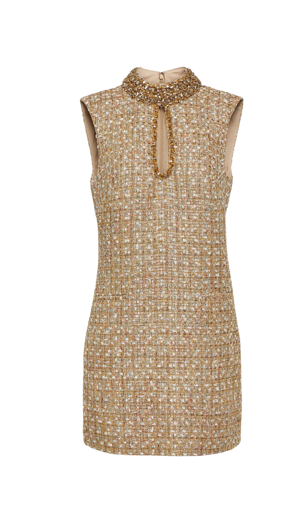 ADELLE GOLD EMBELLISHED BOUCLÉ MINI DRESS Rose Lee Dress