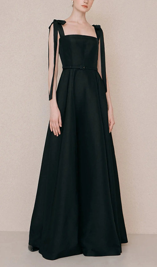 Tie Suspender Dress In Black Rose Lee Dress
