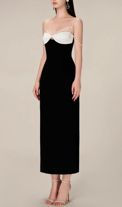Emilia Black Knot Midi Dress Rose Lee Dress