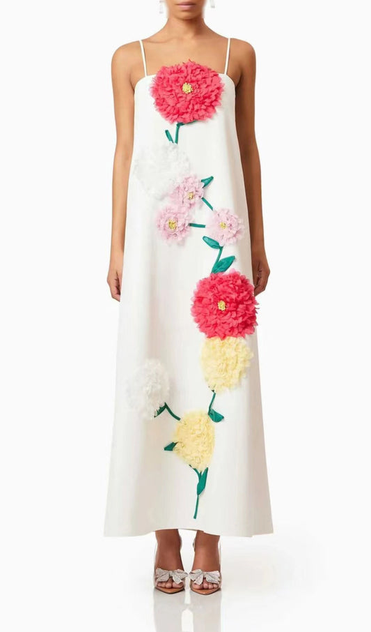 Erica Strappy Flower Maxi Dress Rose Lee Dress