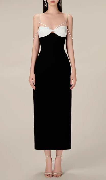 Emilia Black Knot Midi Dress Rose Lee Dress