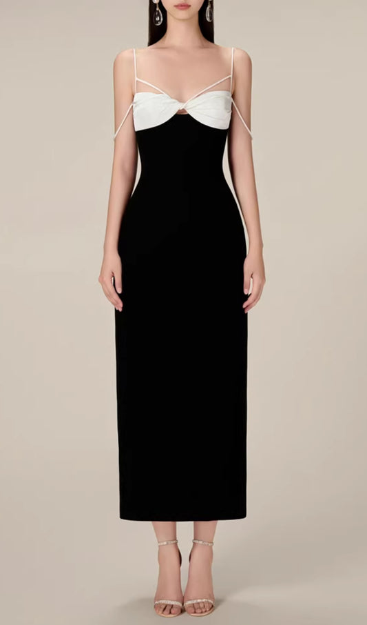 Emilia Black Knot Midi Dress Rose Lee Dress