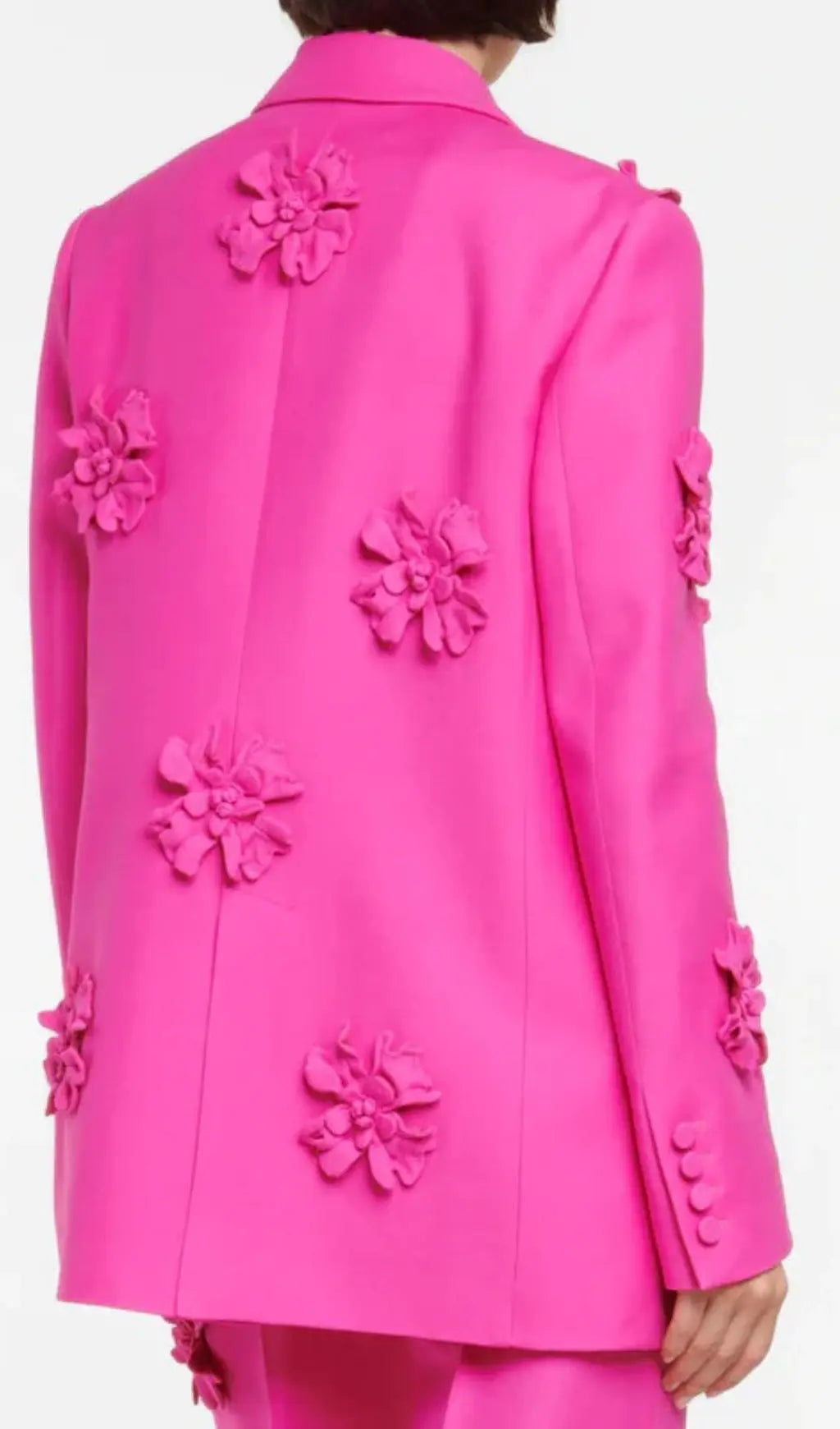Acedia Pink Three Dimensional Floral Suit Rose Lee Dress