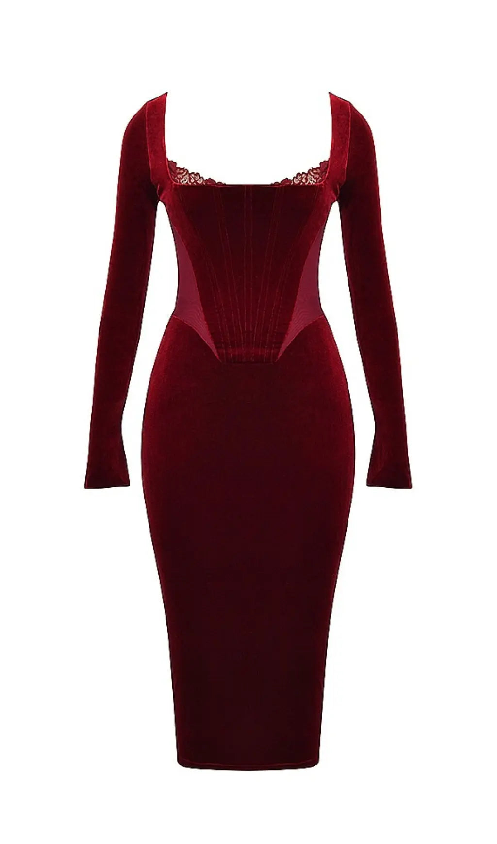 Wine Velvet Corset Dress Rose Lee Dress
