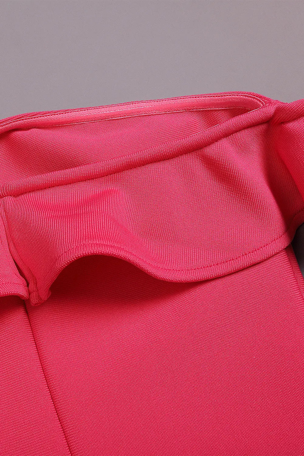 Pink Ruffled Off The-Shoulder Mini Bandage Dress Rose Lee Dress