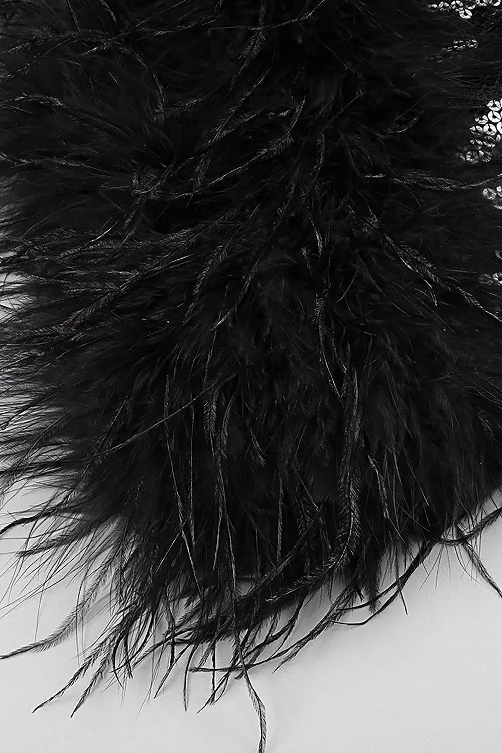 Strapless Feather-Trim Mini Dress In Black Rose Lee Dress
